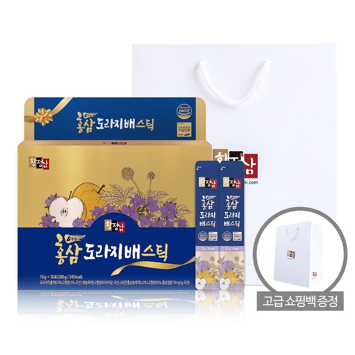 ★특가상품★ 황정삼 홍삼 도라지배 농축스틱 1박스 30포 + 쇼핑백증정